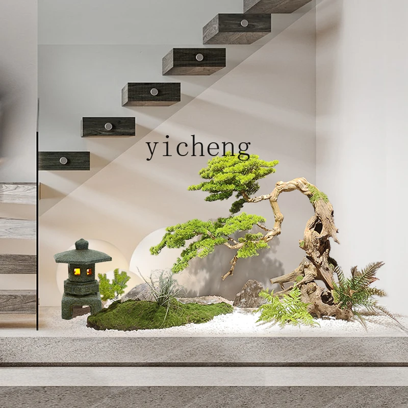 b1 Artificial Welcoming Tilted Neck Fake Tree Bonsai Plant Decoration Floor-standing Chinese Style Ornament