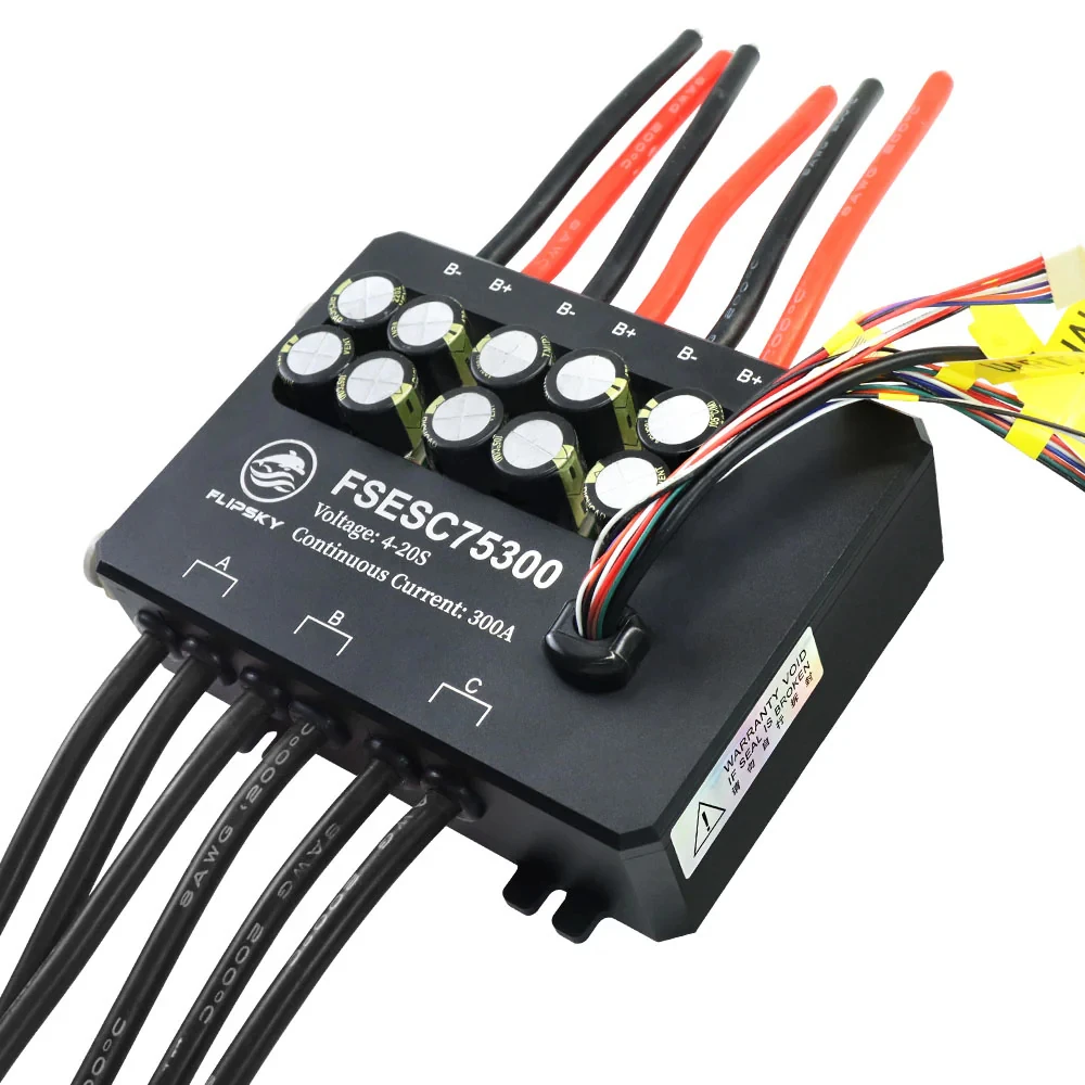 Flipsky FSESC 75300 84V 高電流 350A ESC（VESCベース）アルミケース水冷エンクロージャー付き E-フォイル格闘ロボット用