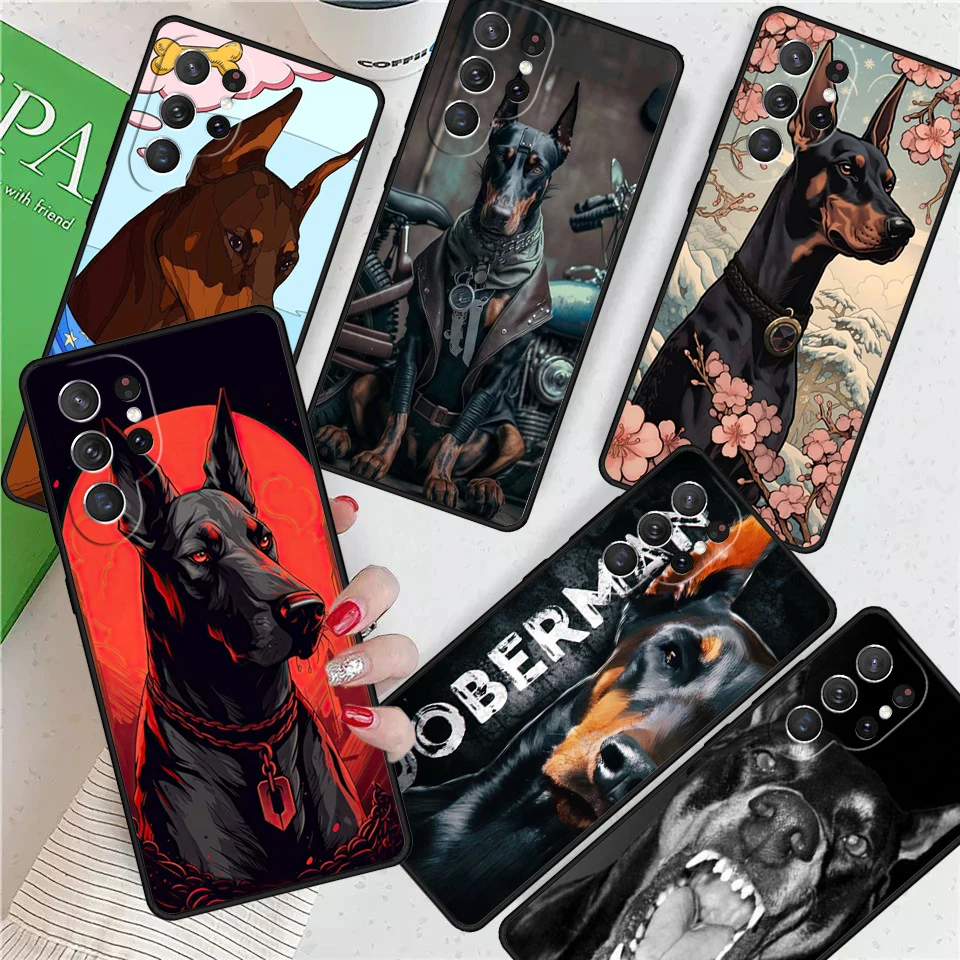 Animal Doberman Dog For Samsung Galaxy S24 Ultra S21 S22 S8 S9 S10E Note 10 20 Plus FE S23 Phone case Cover Coque