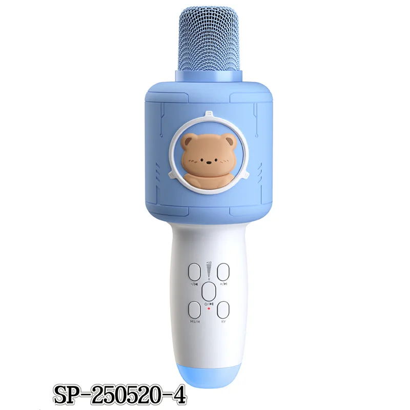 Bluetooth-compatible Karaoke Microphone Wireless Magic Sound Audio Integrated Microphone Speaker Sing For Children Lovely Gift