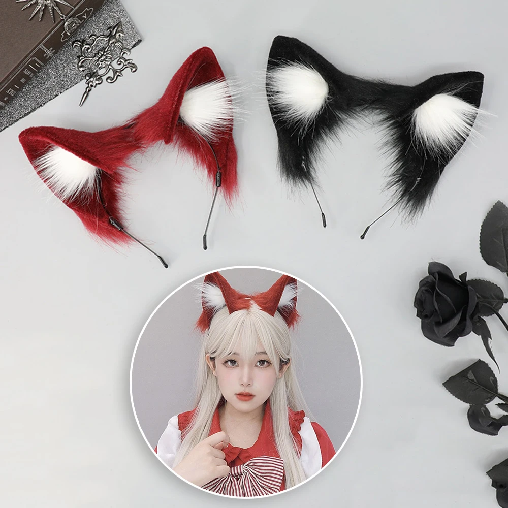 New Multi-Color Cat Ears Hairband Anime Plush Decoration Fox Wolf Anime Expo Cosplay Prom Halloween Party Accessories Dress Up