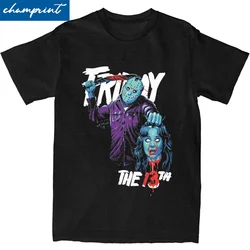 Men Women's Horror Jason Voorhees Friday 13th T Shirt Pure Cotton Clothing Vintage Short Sleeve Round Neck Tee Shirt