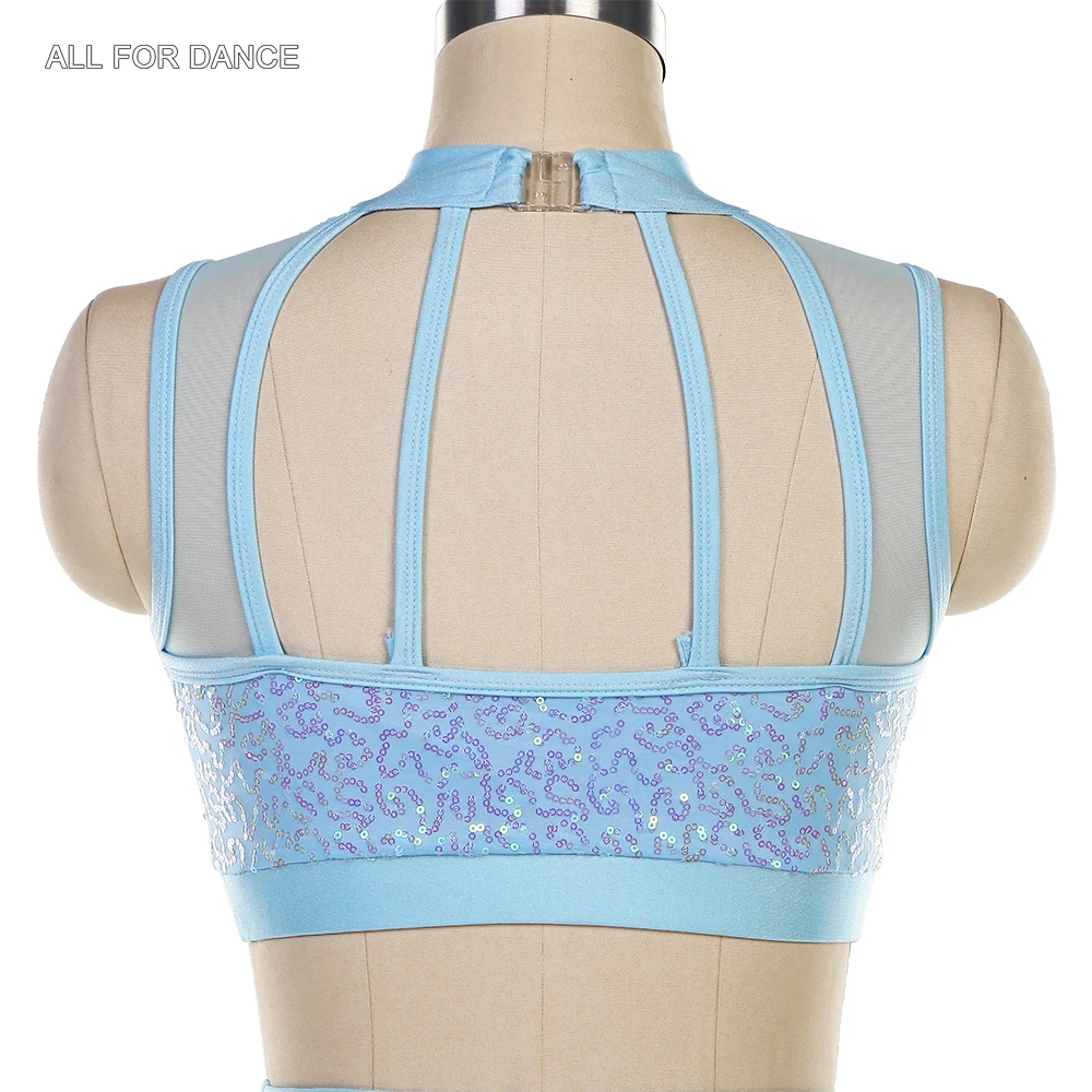 25028 السماء الزرقاء 2 في واحد Squin دنة صد فستان الباليه الكبار الفتيات الباليه وأزياء رقص غنائية ومعاصرة #6