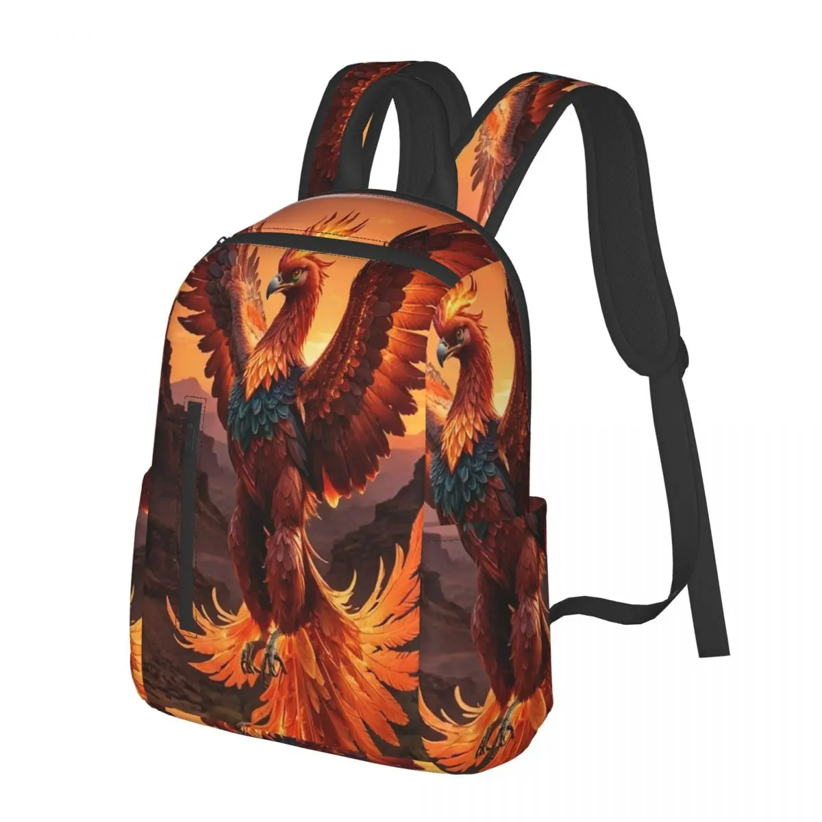 

Phoenix Mythical Bird With Fiery Wings Student Backpack School Bag Hiking Travel Daypack for Boys Girls Bookbag Shoulder Bags