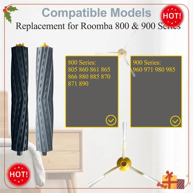 ABLE-For Irobot Roomba Accessories 860 865 866 870 871 980 960 966 981 أجزاء مكنسة كهربائية فرشاة تصفية
