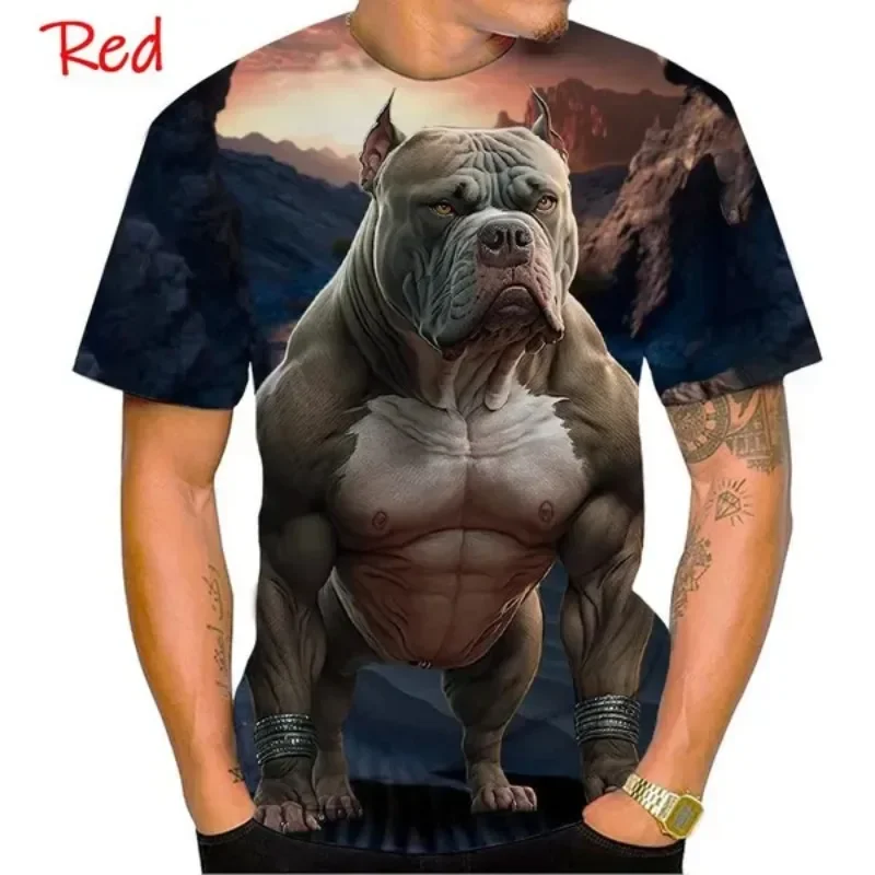 Animal bulldog 3D printing T-shirt American Bully Pitbull Oversized Haikyuu Cosplay Men's Clothing Haikyuu T-shirt for Men Tee