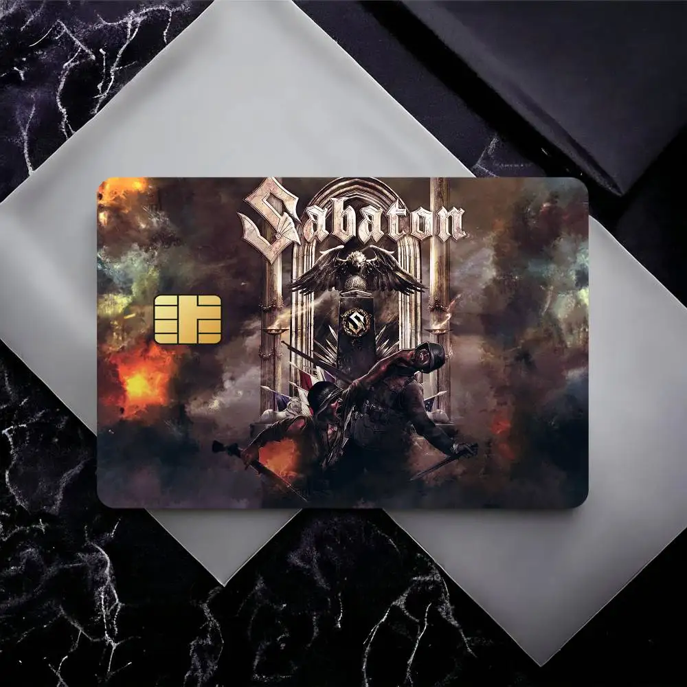 Cool S-Sabaton Band Poster Bank Credit Cards Bus Pass Stickers Cool Decoration Waterproof 4PCS Card