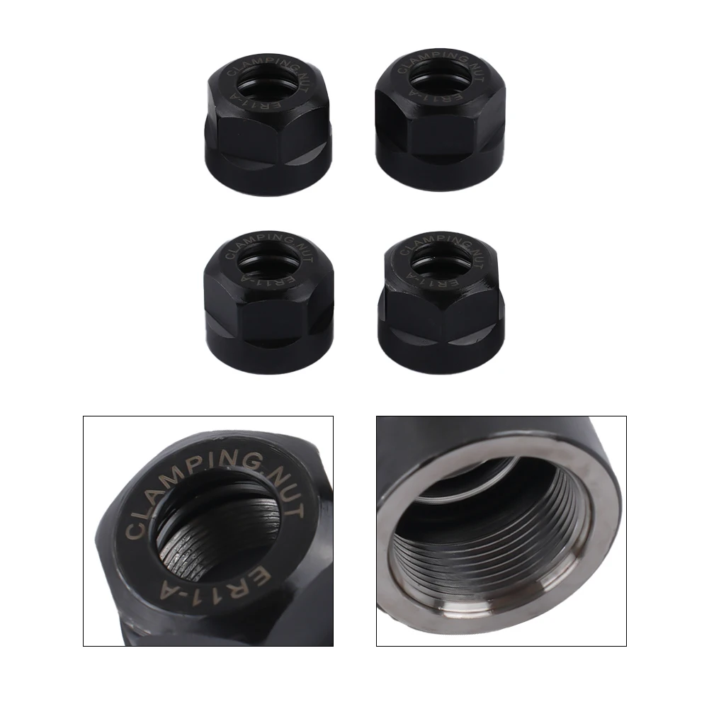 ER11用CNCチャックナット,フライス用クランプナット,超強力硬度,数量4個,公差0 015mm