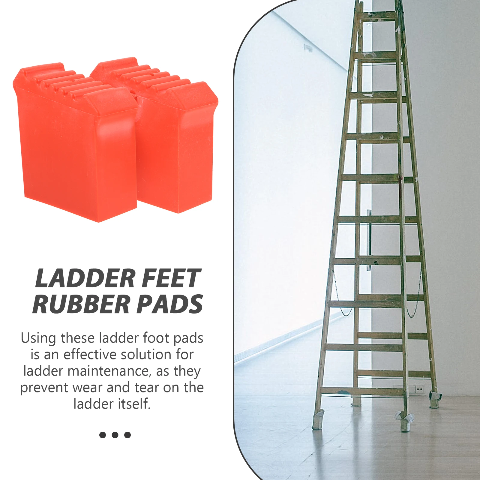 

2pcs Feet Covers Rubber Foot Protector Step Extension Feet Rubber Pads Ladder Accessories Protective Covers Leg Caps Pad