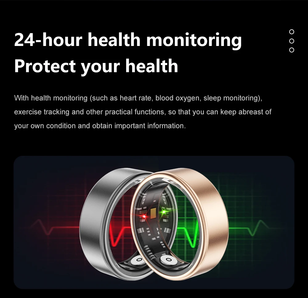 [2024] SR06 Aluminum Alloy Smart Ring Blood Oxygen Heart Rate Sleep Health Monitoring IP68&5ATM Waterproof Multiple Sports Modes