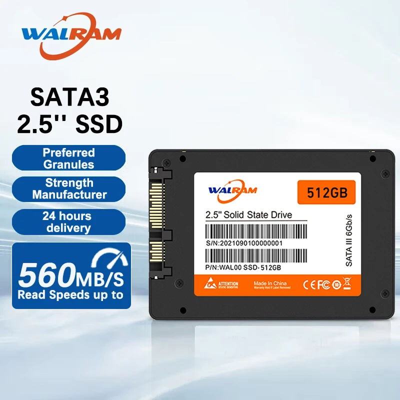 WALRAM 2.5 SATA 3 SSD 512GB 128GB 120GB HDD Laptop Internal SATA3 SSD 1TB Solid State Drive 240GB 256GB Hard Disk For Desktop PC