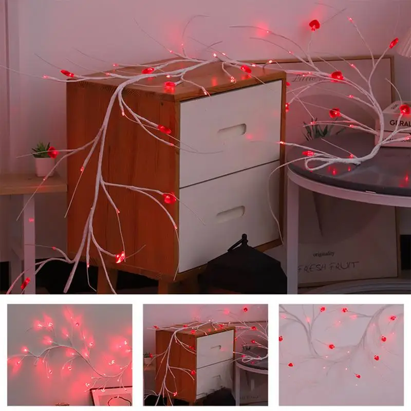 Valentine Heart Light String Valentine Red Heart Lights In String Bendable String Lights Battery Operated For Bedroom Hotel