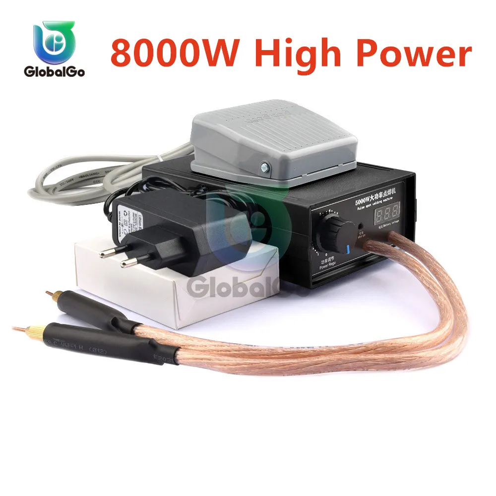 8000W High Power Spot Welder Portable Handheld Current Adjustable Welders for 18650 Battery Hand Tool