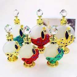 30ml Vintage Metal Perfume Bottle Peacock Essential Oil Bottles with Glass Dropper Wedding Decoration Gift