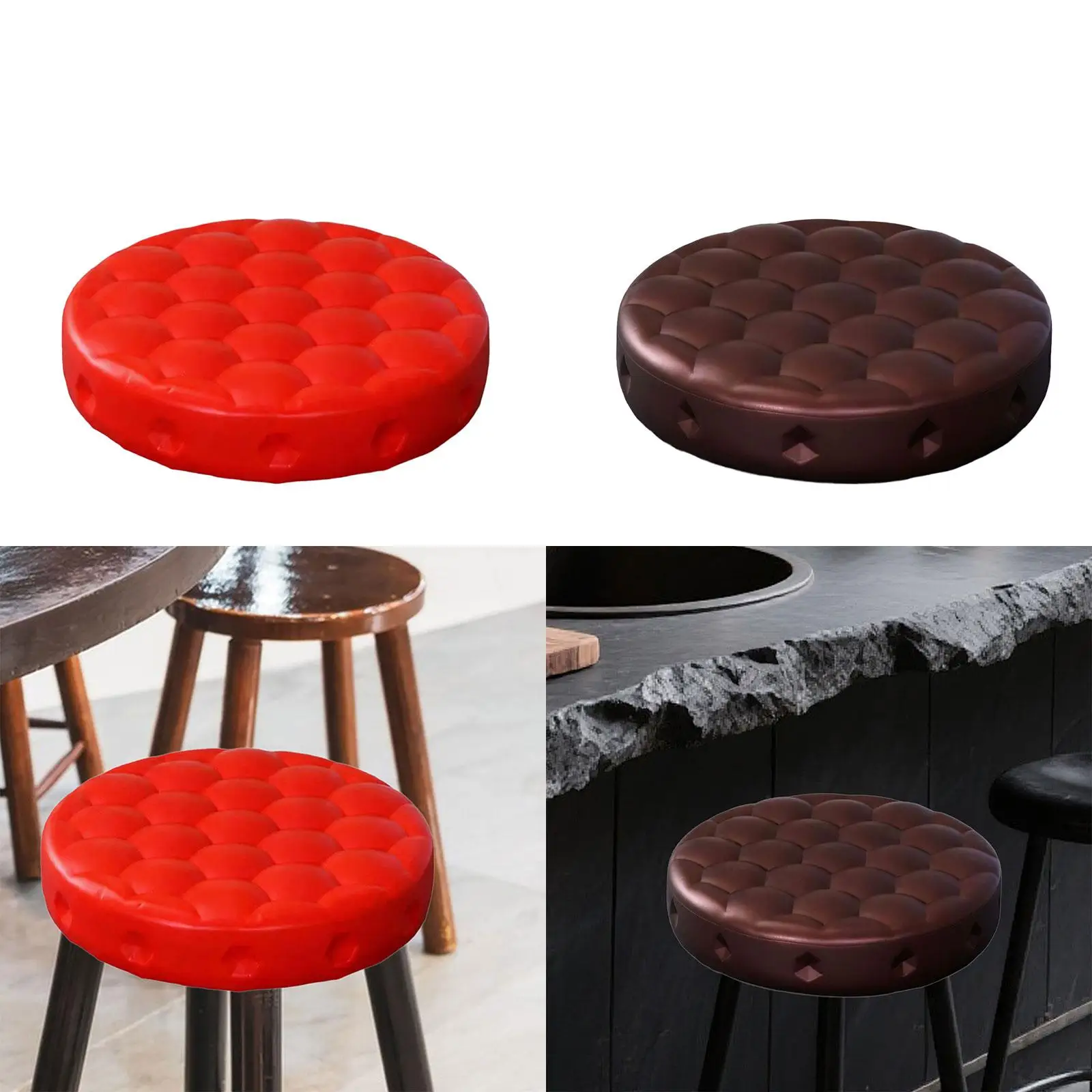 

Round Seat Cushion for Replacement Seat Top Round Comfortable Replace Parts PU Leather for Salon