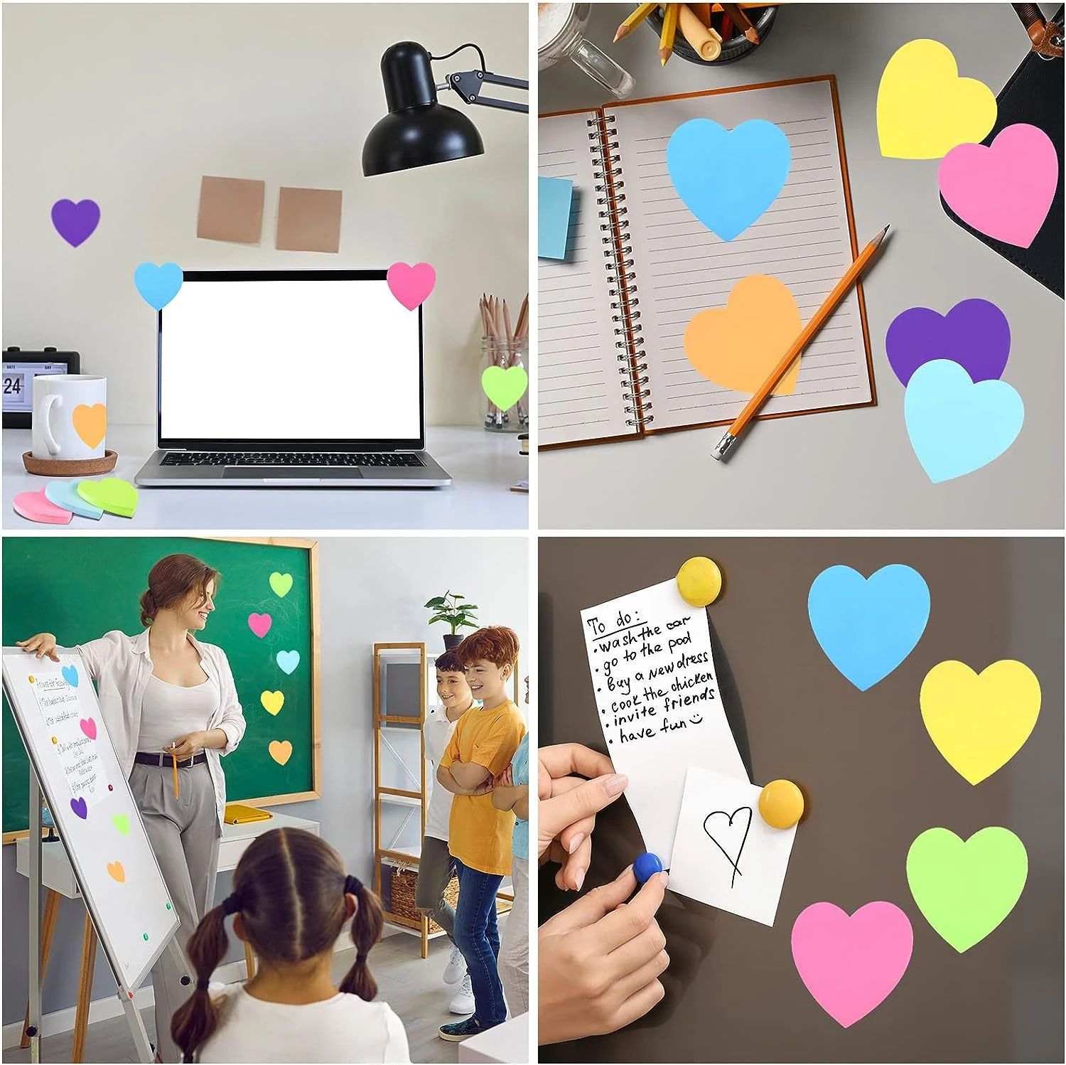 240 pages 8 colors Love shape Sticky Notes Memo Pad To Do List Self-adhesive Notepad Journal Planner Sticker Office Supplies