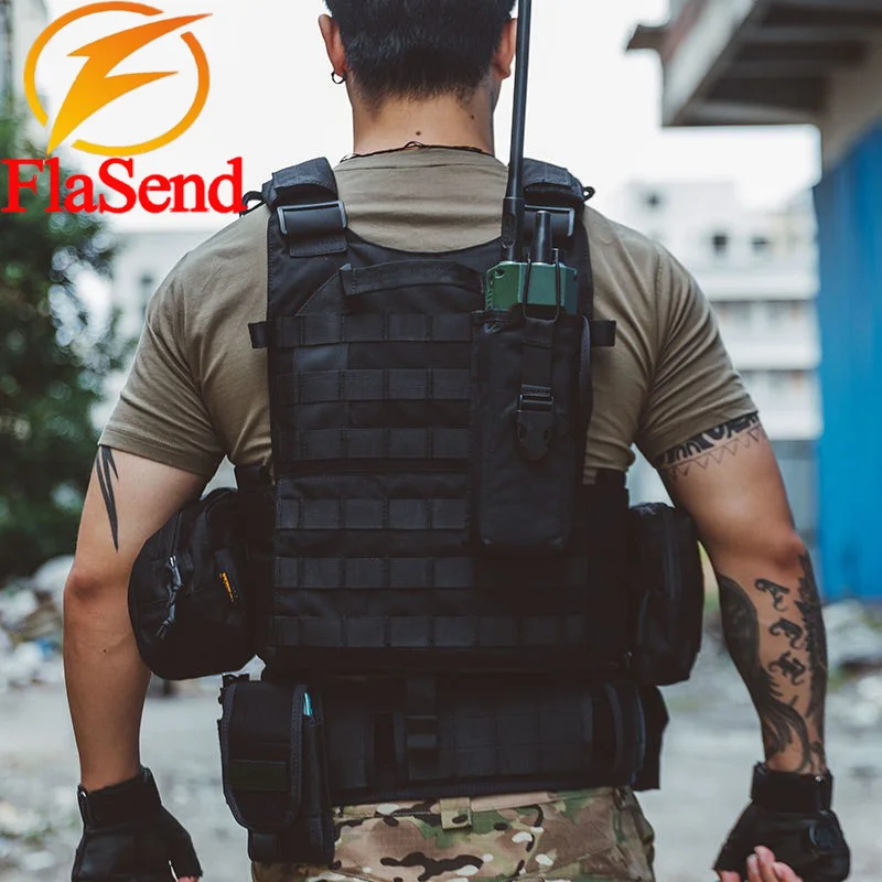 Tactical Vest Men's Multi functional Lightweight Training Bag-Vest Black Outdoor CS Field Equipment Adjustable Body Armor