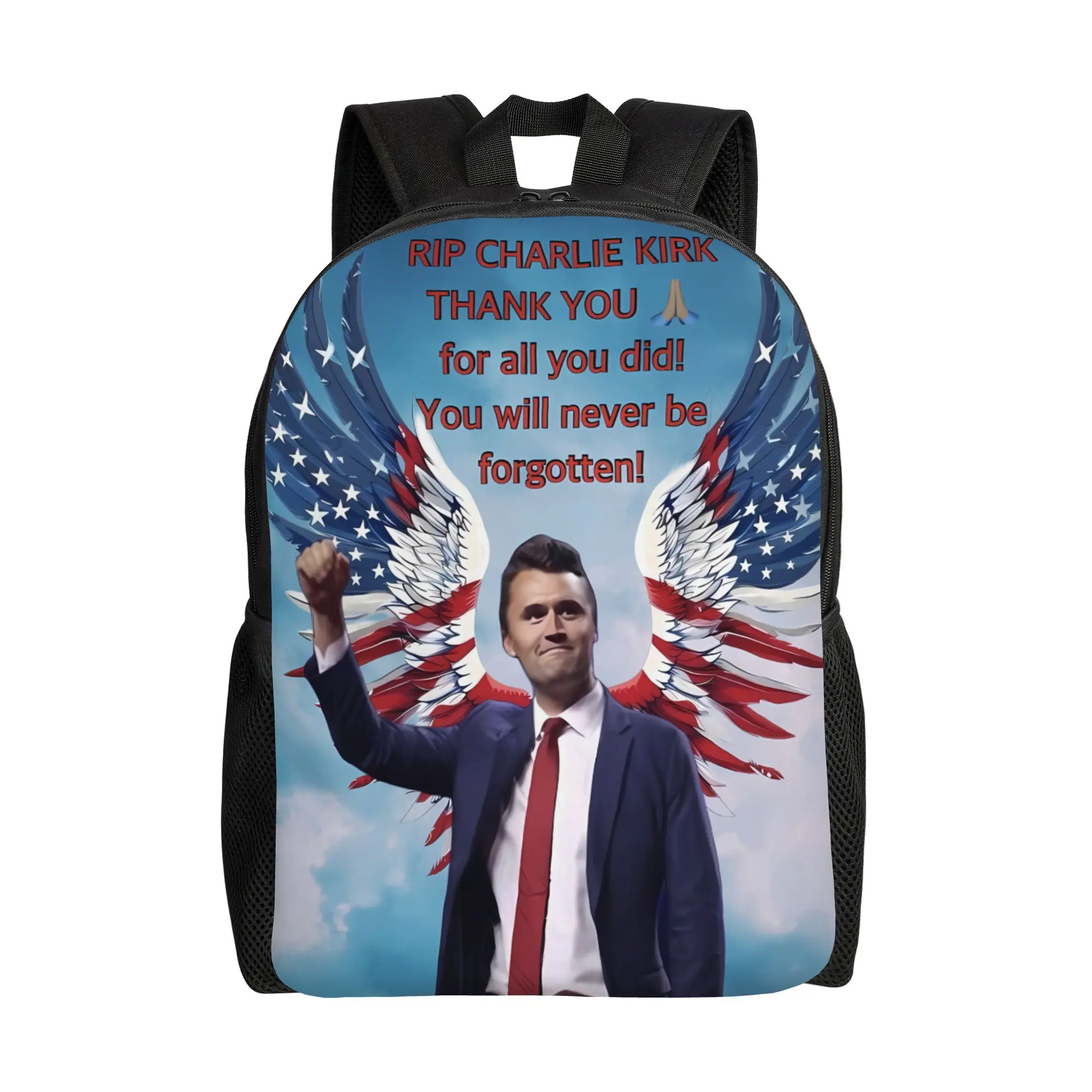 

Рюкзак Charlie Kirk Angelic Advocate, молодежный большой рюкзак из полиэстера, уличный стиль, для старшей школы, для велоспорта, высококачественный рюкзак