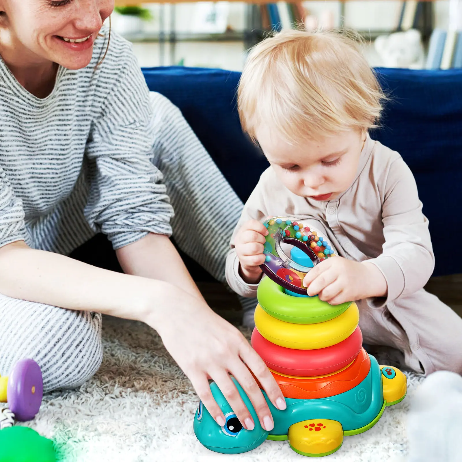 

1pcs Stacking Turtle With For Toddlers Baby Ring Stackable Learning Developmental Educational Sensory Motor