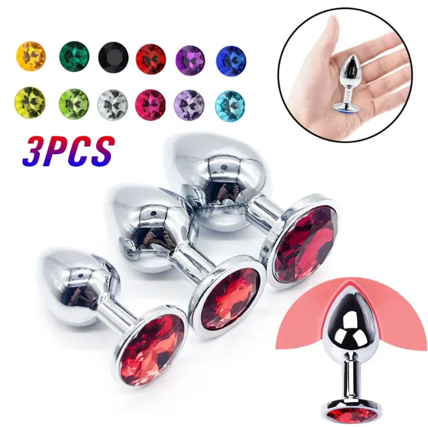 3Size SML Stainless Steel Metal Anal Plug Ass Buttplug Prostate Massager Sex Toys for Couples Women Men Adult Erotic Products