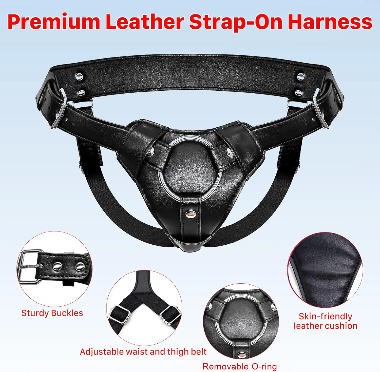 Strap On Dildo Harness Adult Sex Toys for Women Men Pegging Dildo Adjustable Waist Thigh Soft Nylon Vegan Leather Belt Lesbian view 4