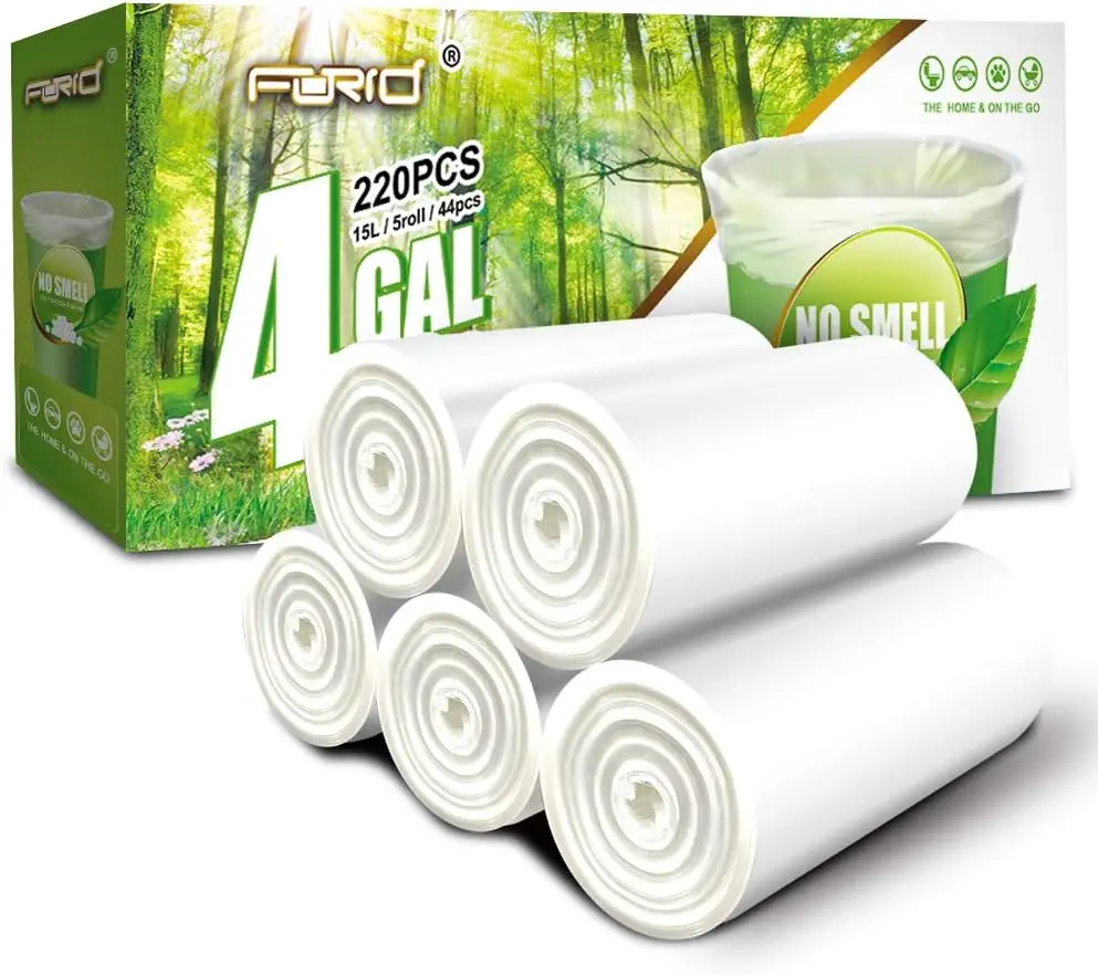 

Clear Small Trash Bags 4 Gallon Garbage Bags 220 Count Plastic Wastebasket Liners for Bathroom Bedroom Office