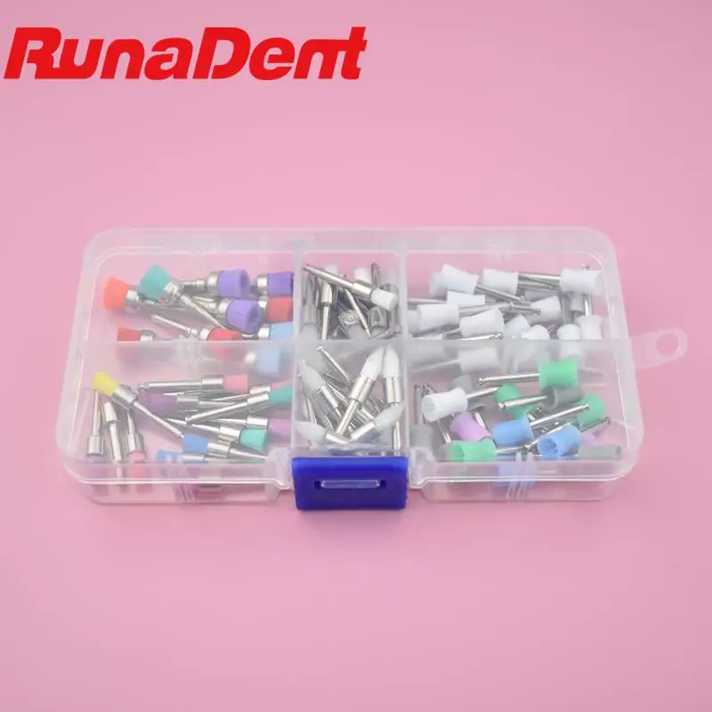 

90Pcs Dental Polishing Set Disposable Head Prophy Cup Care Nylon Colorful Bristles Brush Gifts