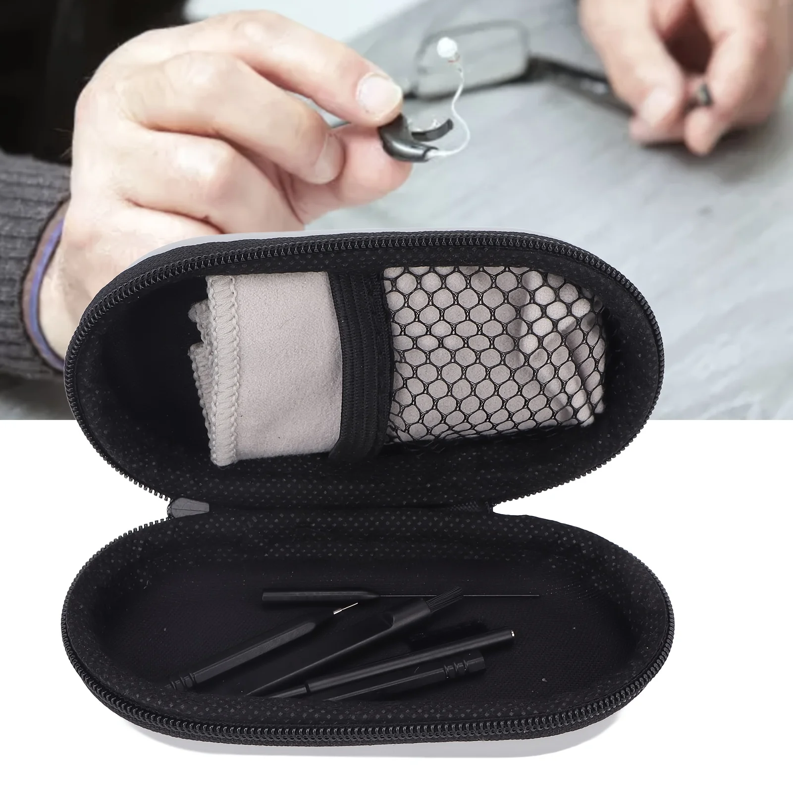 أدوات تنظيف السمع، فرشاة صغيرة، إبر نظيفة، مجموعة ملحقات العناية لسماعات الأذن من القماش