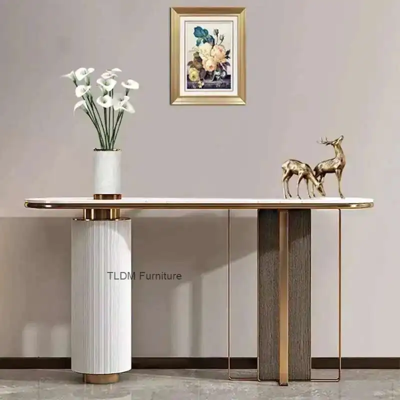 

Модный роскошный стол для прихожей, уникальный скандинавский элегантный портативный угловой стол, минималистичный консольный стол для красоты, мебель для стола для прихожей
