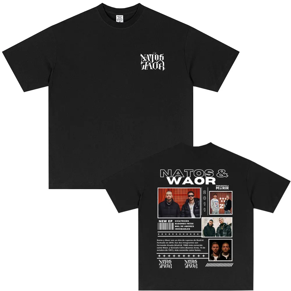 

Rapper NATOS WAOR Tour 2025 Graphic T Shirt Men Women Vintage Hip Hop Oversized T-shirts High Quality Cotton T-shirt Streetwear