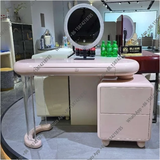 

Macaron color new small apartment dresser with paint makeup table cream style bedroom simple and fashionable