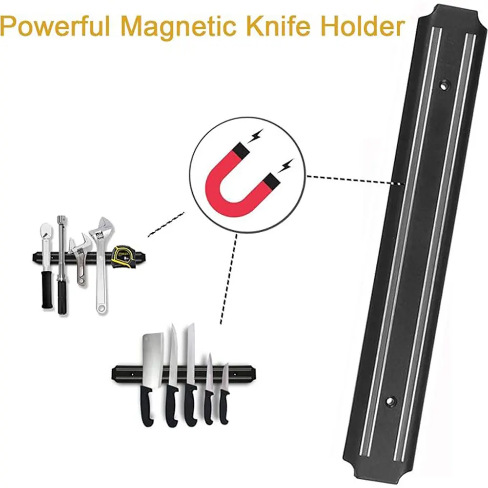 Multipurpose Magnetic Knife Rack Strip Household Kitchen Tools Space-Saving Wall Mounted Magnet Knives Holder With Rack