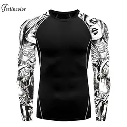 Y2K Bloodsucker Long Sleeve T-Shirts for Men Summer Fitness Elastic Tops Comfortable Quickly Dry Tee Jiu-Jitsu Tight Sportwear