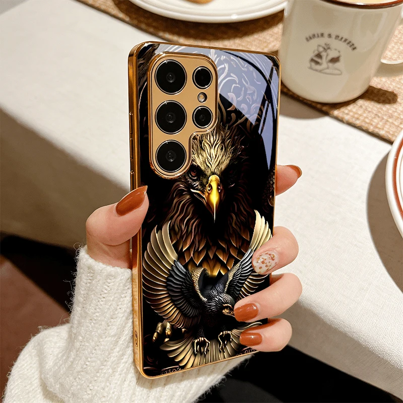 Dark Golden Raptor Golden Phone Case For Samsung A50/A51/A52/A53/A54/A55/A56/A57/A71/A72/A73/A31/A32/A34/A36/A37/30s Glass Cover
