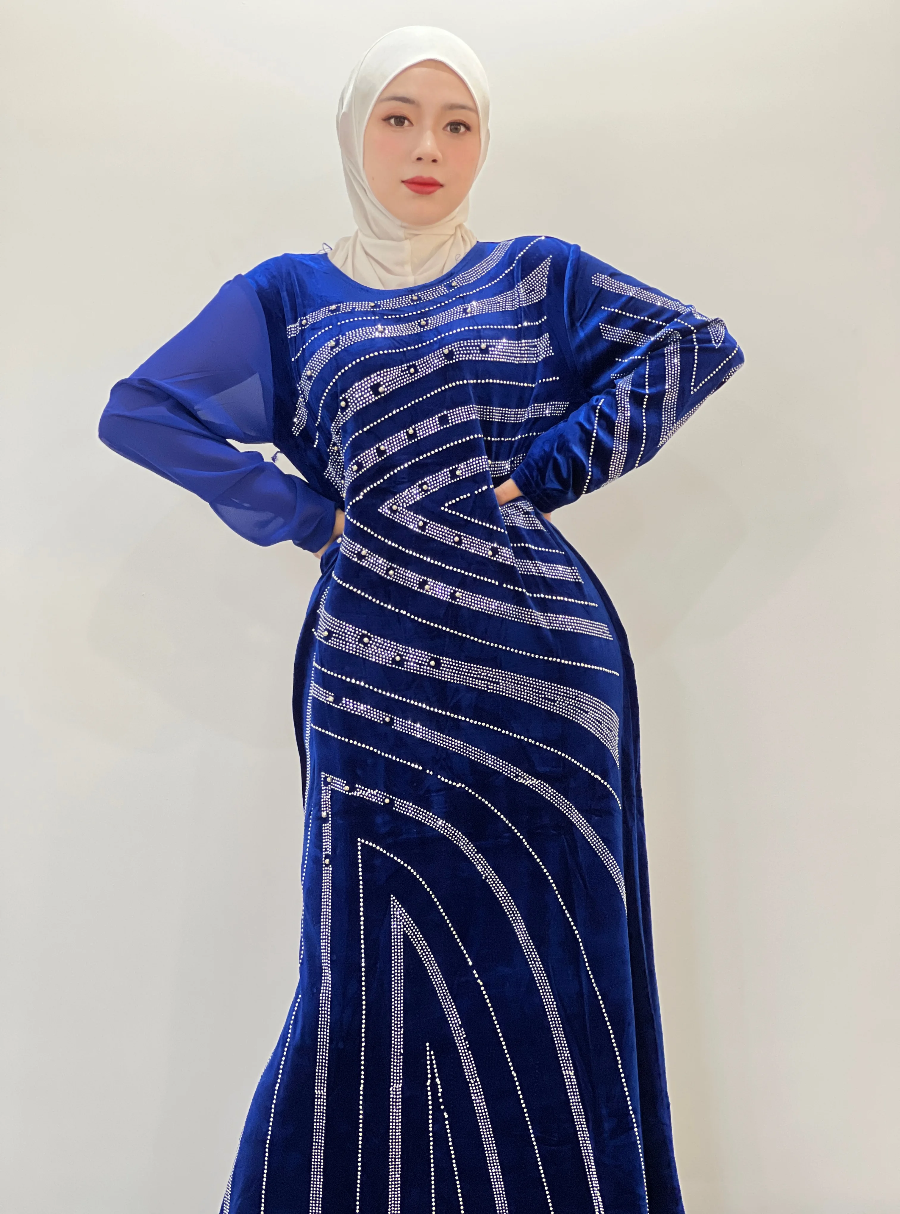 Velvet Caftan Marocain Evening Dresses for Women 2024 African Dashiki Diamond Wedding Gown Kaftan Abayas Robe Djellaba Femme