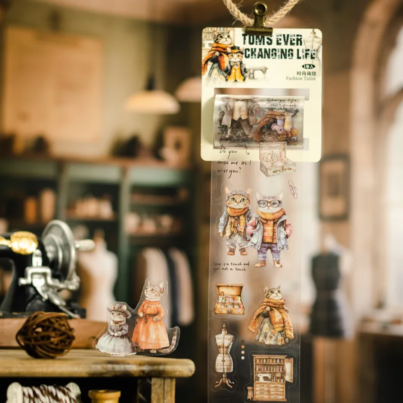 

1 рулон/рулон ПЭТ-лентыTom's Variety Life Series Aquascape Craft Коллаж Декоративная подложка 65 мм * 2 м самоклеящаяся