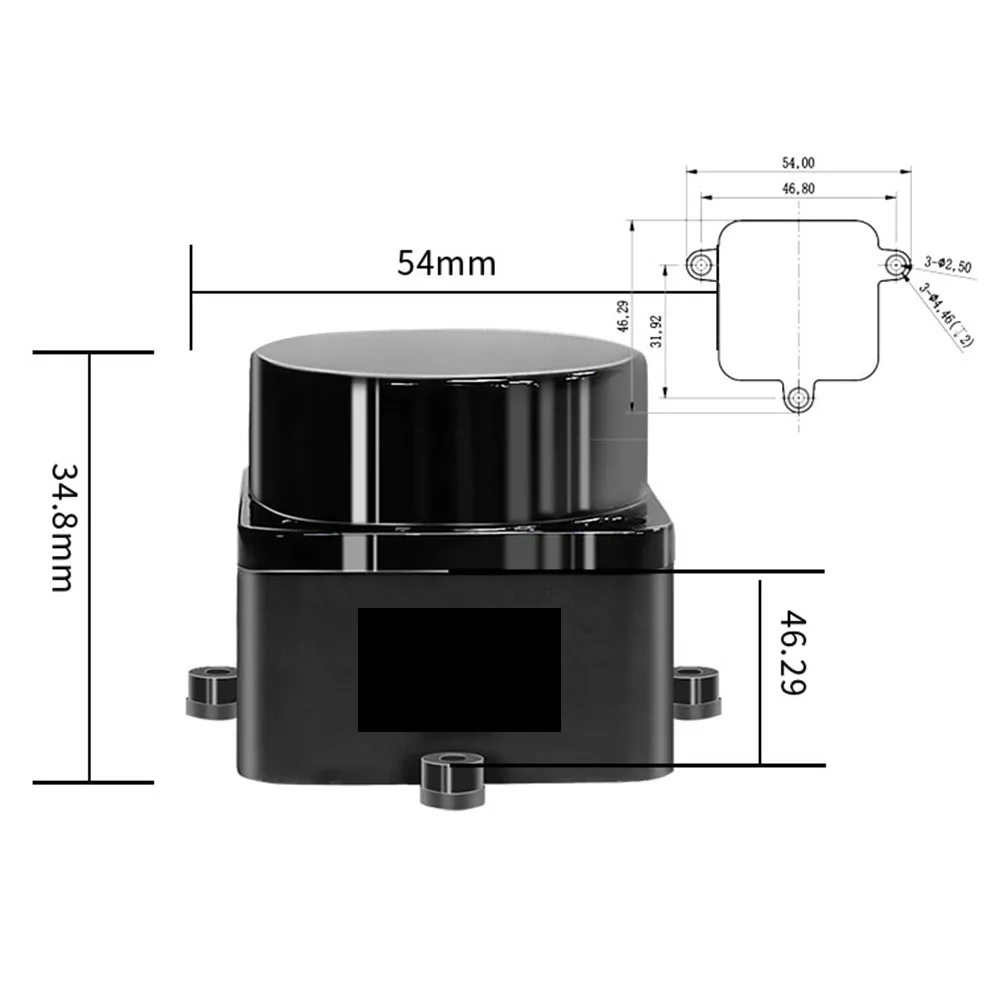 DTOF LiDAR LD19 laser Radar Lidar Scanner 360° Ranging frequency 4500Hz Resistance TOF Flight Time Ranging Lidar Sensor