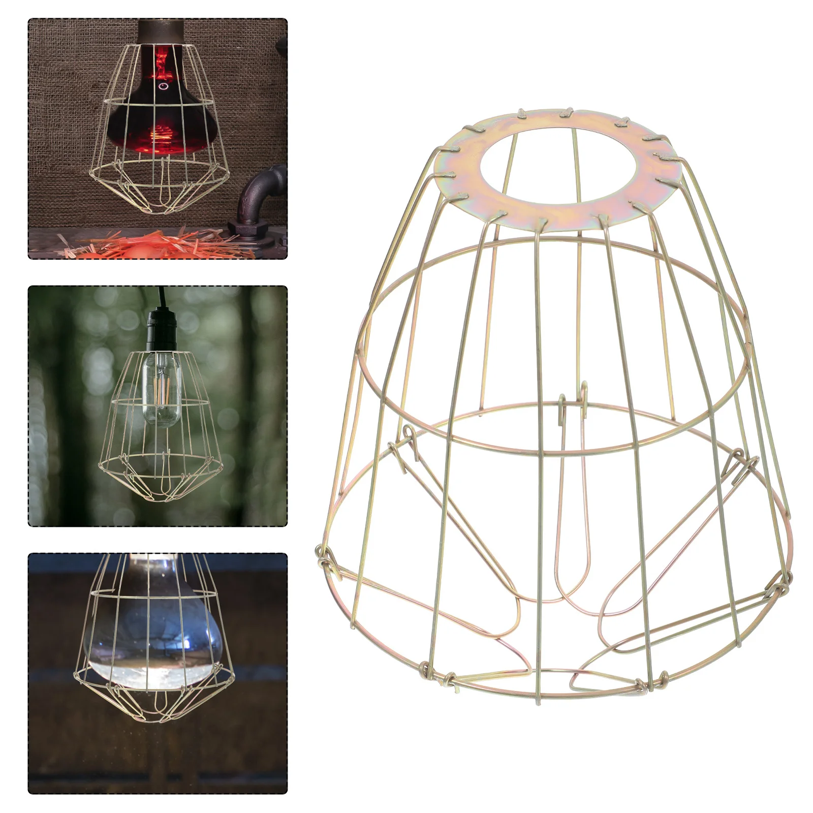 

E27 Insulation Lamp Shade Small Protective Wire Cage Vintage Iron Bulb Guard Industrial Pendant Light Fixture Lamp Holder