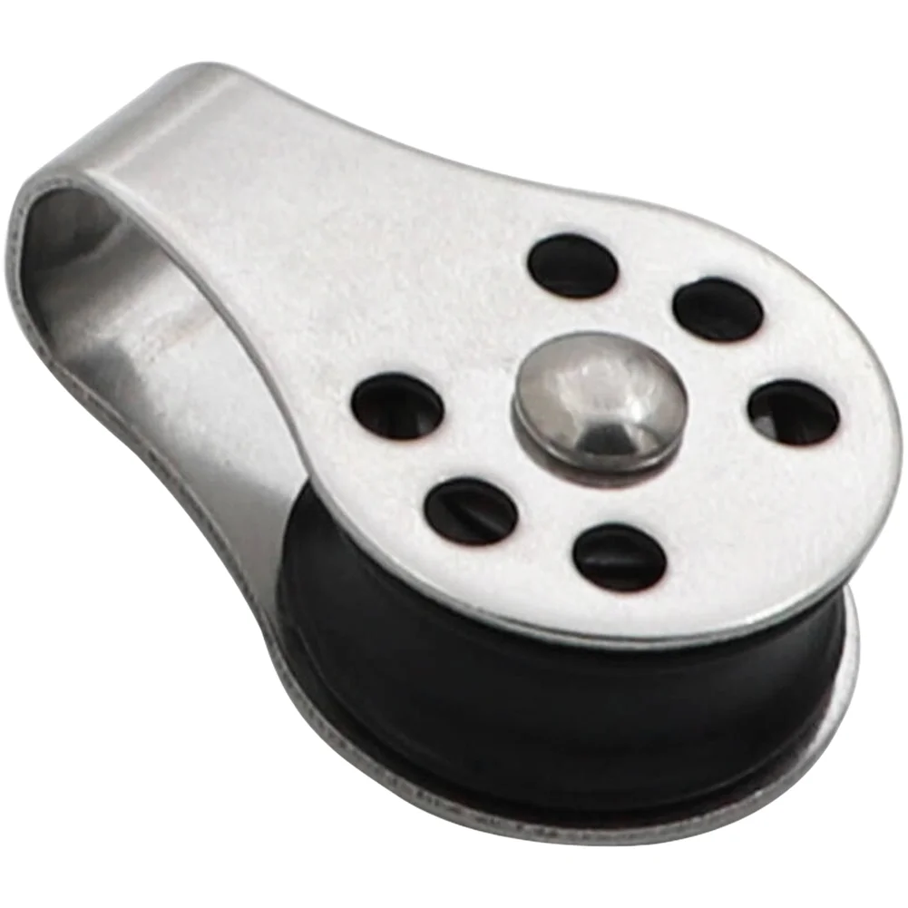 Detachable 22mm V Groove Pulley Wheel with 316 Stainless Steel Frame and High Efficiency 610 Nylon Roller for Boats