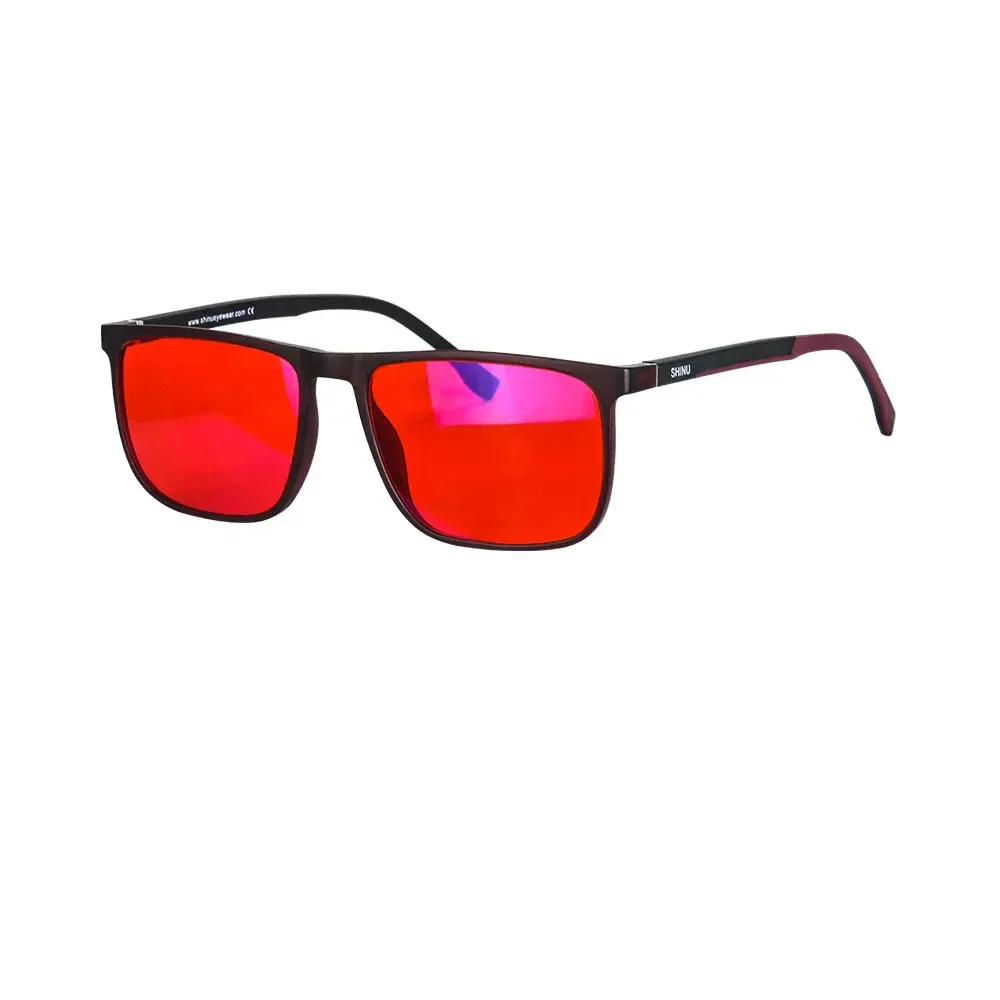 SHINU Brand Red Lenses Good Sleep Blue Light Blocking Glasses Men Anti Green Light Eliminate Eye Strain Glasses  Bluelight