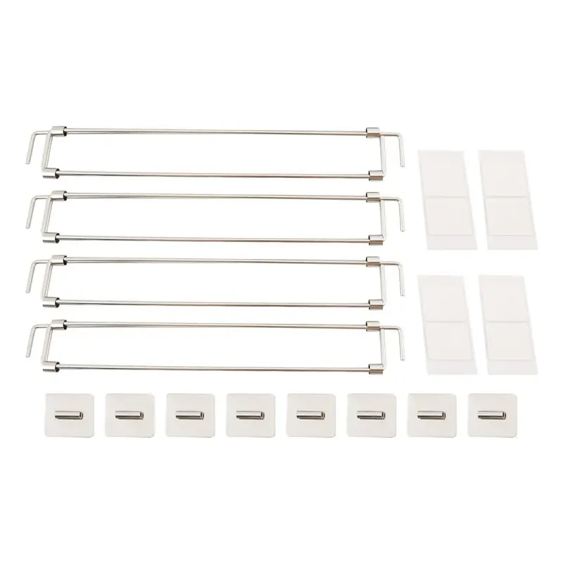 AA94-4Pcs RV Refrigerator Bars 12.44-22.63Inch Adjustable Stainless Steel RV Fridge Tension Rods RV Refrigerator Accessories