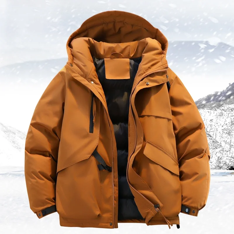 Solid Color Casual All-match Men Parkas Winter New Style Warm Male Outerwear Fashion Comfortable Cotton Jackets Outdoor Thicken