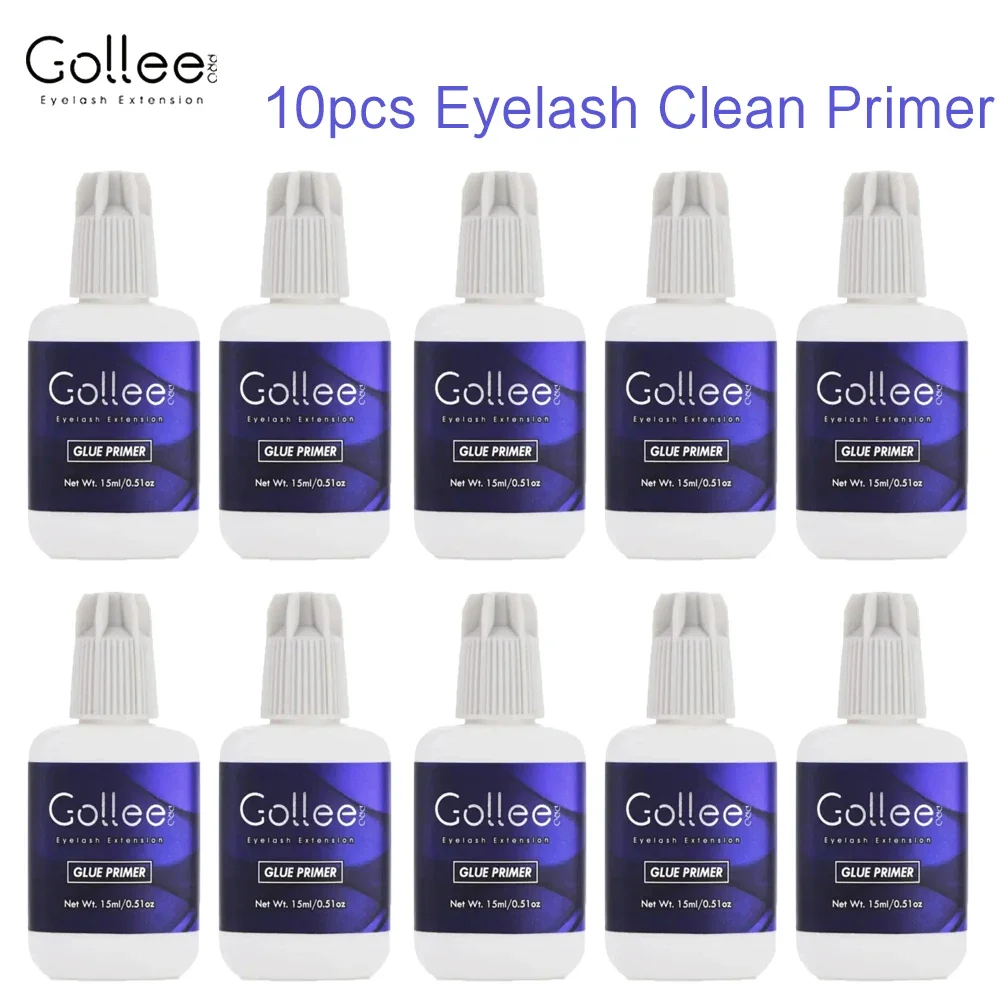 Gollee Unimore 10PCS Transparent Glue Primer Eyelash Cleaner Makeup Remover Eyelash Primer Enhances Adhesion Eyelash Supplies