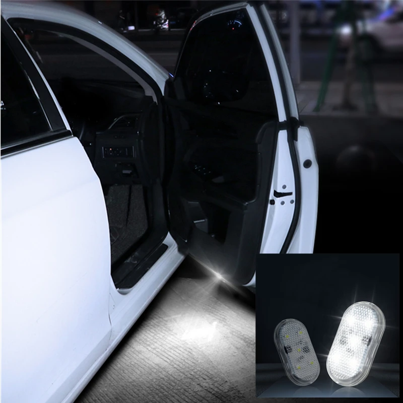 

2pcs Car Openning Door Light USB Charging Wireless Magnetic LED Car Door Welcome Light Safe Anti-collision Signal Lamp Door