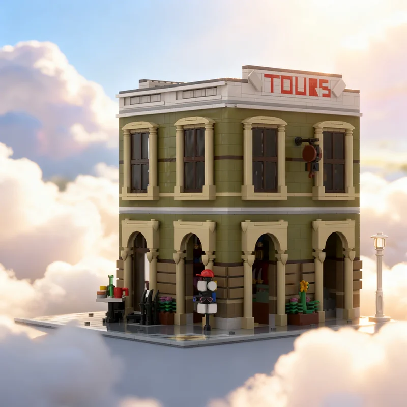 

1037pcs MOC Souvenirs Tours Compatible With Modular Streetscape Model Building Blocks Creative DIY Gift Display Decor Assemble