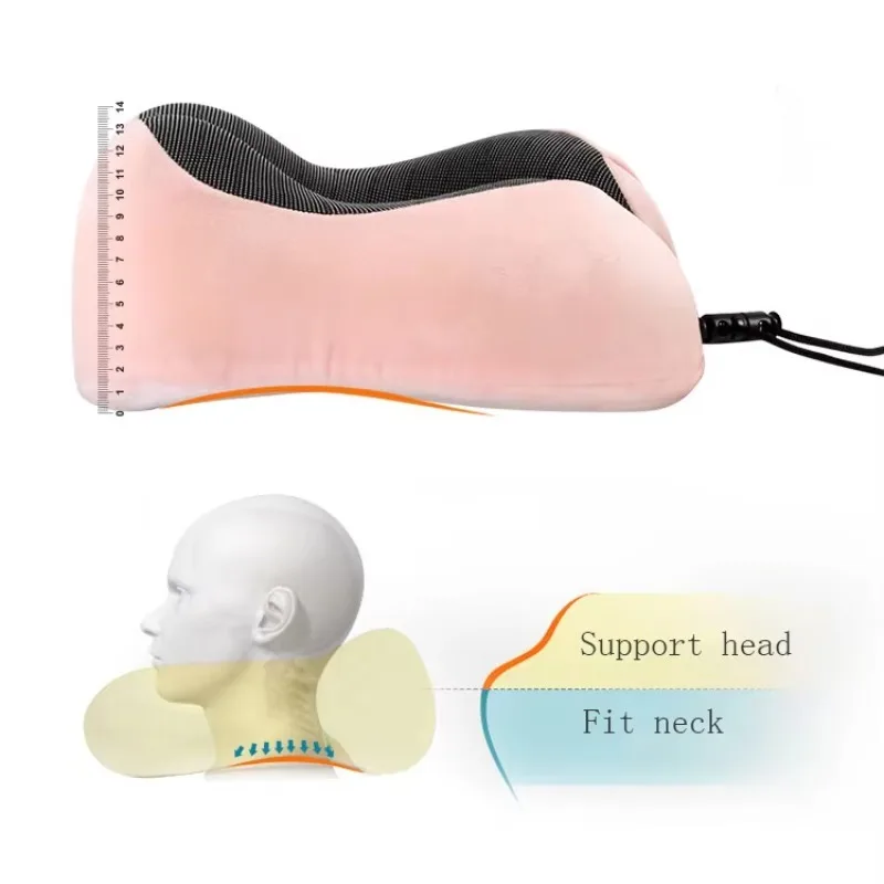 Almohada de Viaje para el Cuello, Espuma Viscoelástica, Almohada Ergonómica de Espuma Viscoelástica de Rebote Lento para Avión, Oficina, Siesta, Coche y Hogar