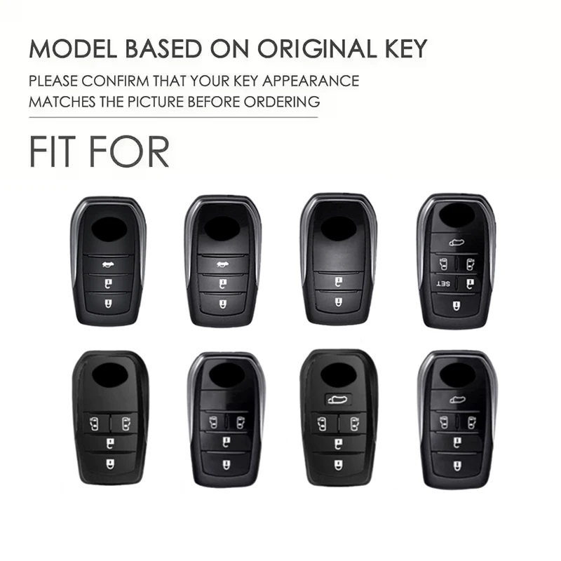 Alloy Style Car Key Case Cover Shell Fob for Toyota CHR Hilux Fortuner Land Cruiser 200 Camry Corolla Crown RAV4 Accessories