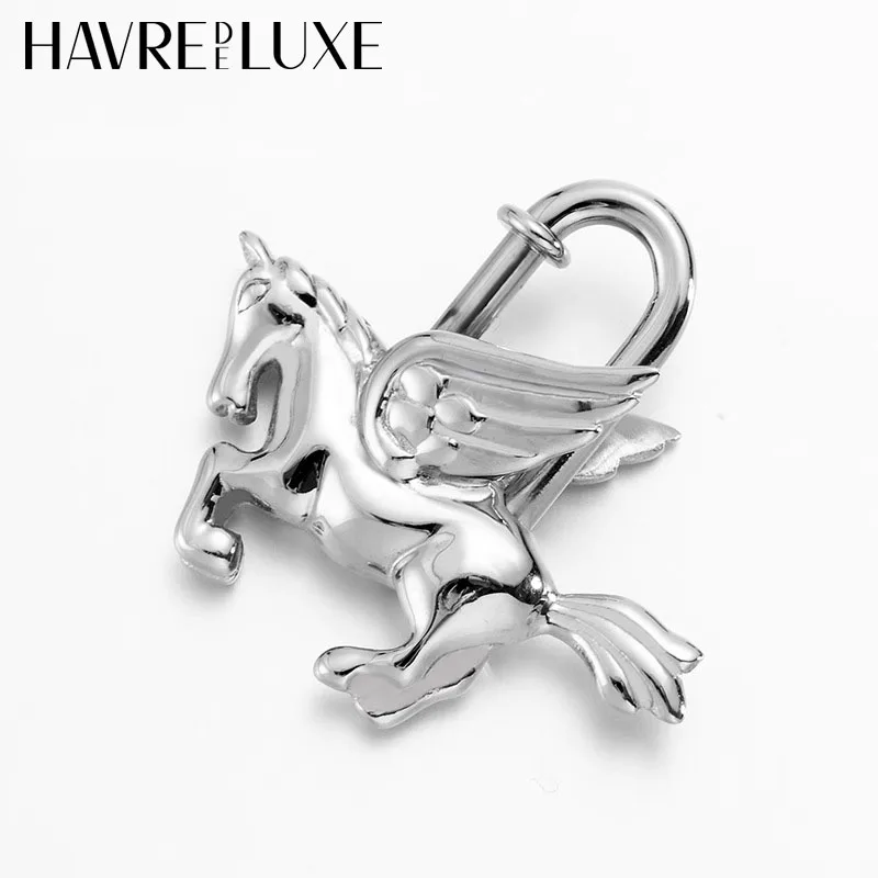 Taschenanhänger für Birkin Kelly Bag Pegasus Lock Charm Ganzstahl Tier Metall Lock Taschenanhänger High-End Charm Halskette