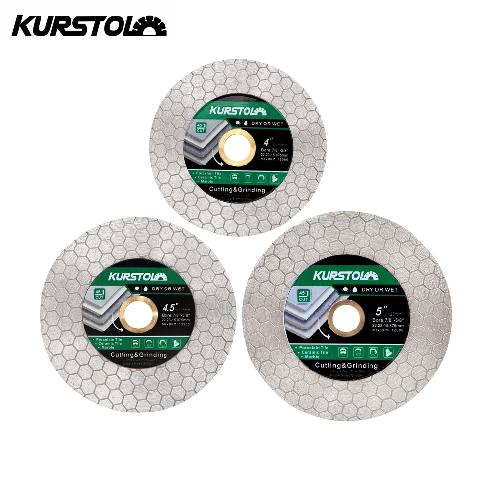 

KURSTOL 105/115/125mm Diamond Cutting Grinding Disc Double-sided Cutter Granite Ceramic Grinder Marble Tile Cutting Saw Blade