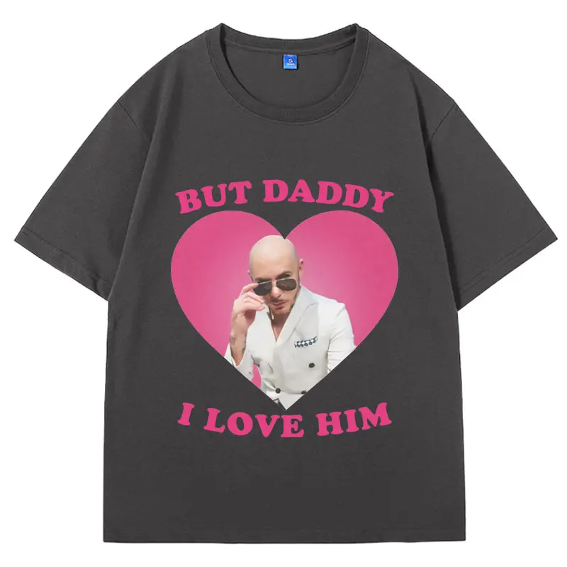 Funny I Love Him Mr Pitbull Worldwide T Shirt Men's Women's Stylish Casual Vintage Harajuku Short Sleeves Oversized T-shirts image 3